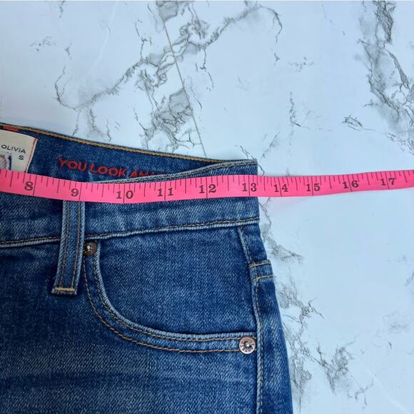 Alice + Olivia Jeans Boyfriend Jeans Two
Tone Blue 24 asymmetrical - Picture 8 of 10